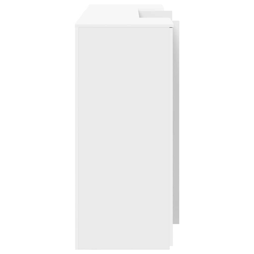 Banco Reception Bianco 200x50x103,5 cm in Legno Multistrato - homemem39