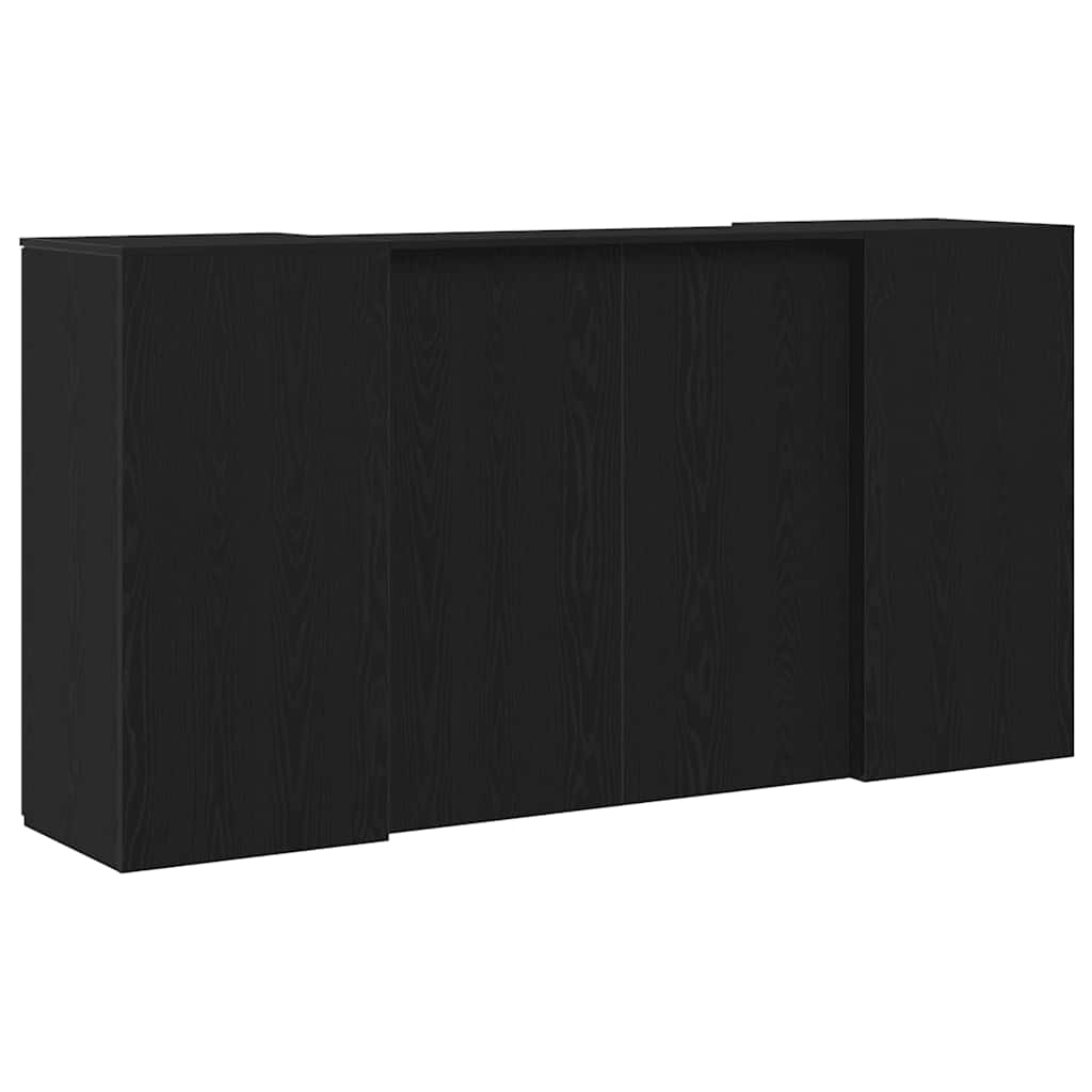 Scrivania per Reception Rovere Nero 200x50x103,5 cm in Legno Massello di Argilla | homemem39