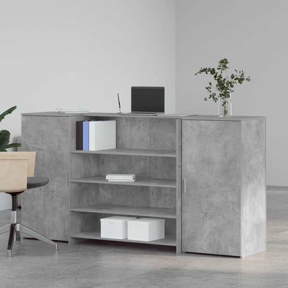 Banco Reception Grigio Cemento 200x50x103,5cm Legno Multistrato - homemem39