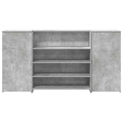 Banco Reception Grigio Cemento 200x50x103,5cm Legno Multistrato - homemem39