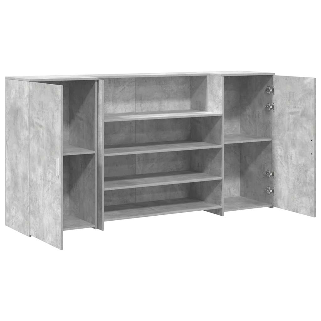 Banco Reception Grigio Cemento 200x50x103,5cm Legno Multistrato - homemem39