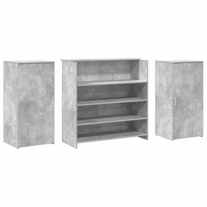 Banco Reception Grigio Cemento 200x50x103,5cm Legno Multistrato - homemem39