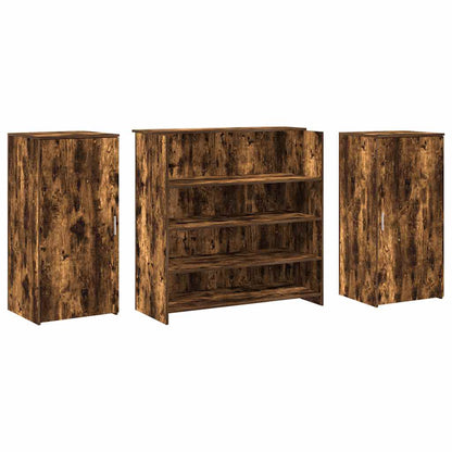 Banco Reception Rovere Fumo 200x50x103,5cm in Legno Multistrato - homemem39