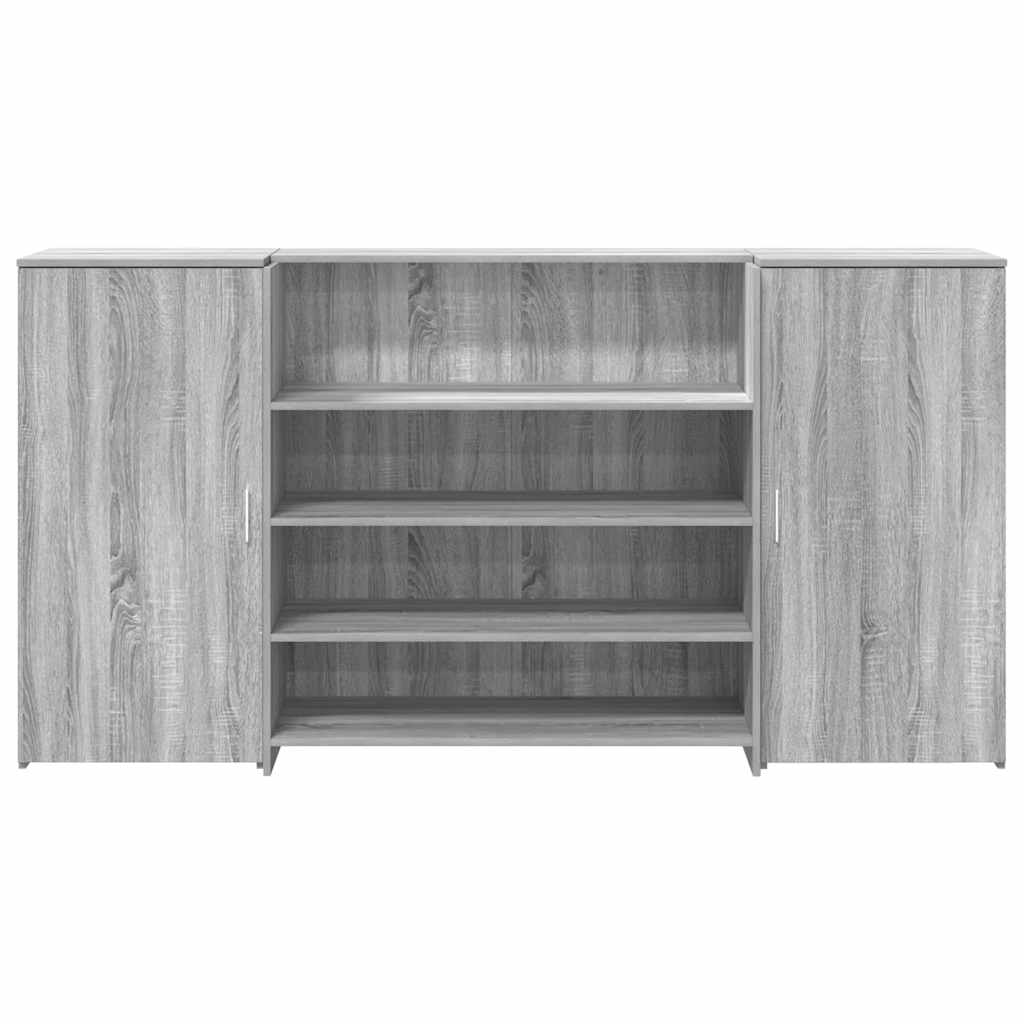 Banco Reception Grigio Sonoma 200x50x103,5 cm Legno Multistrato - homemem39