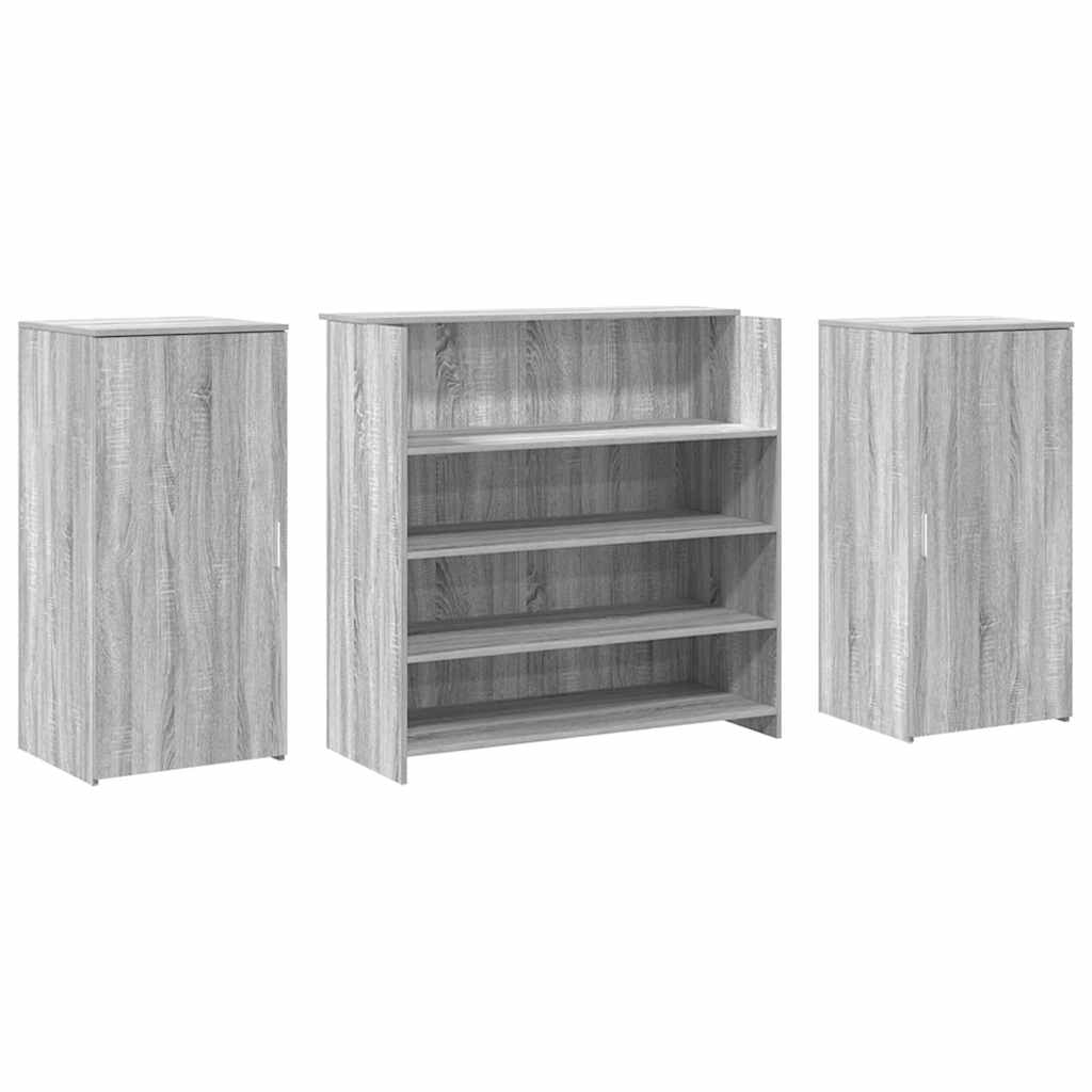 Banco Reception Grigio Sonoma 200x50x103,5 cm Legno Multistrato - homemem39