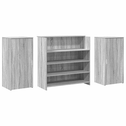 Banco Reception Grigio Sonoma 200x50x103,5 cm Legno Multistrato - homemem39
