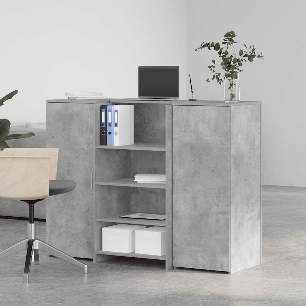 Banco Reception Grigio Cemento 135x50x103,5cm Legno Multistrato | homemem39