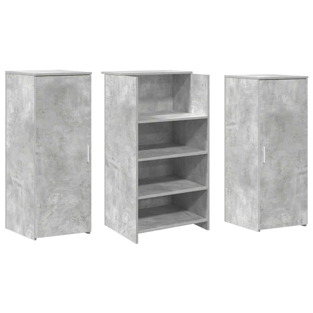 Banco Reception Grigio Cemento 135x50x103,5cm Legno Multistrato | homemem39