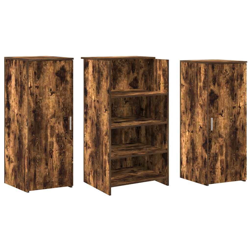 Banco Reception Rovere Fumo 135x50x103,5cm in Legno Multistrato - homemem39