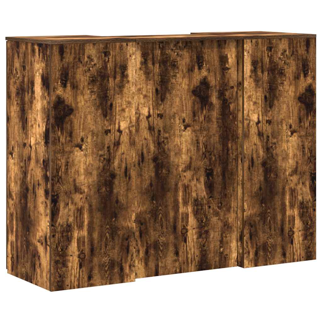 Banco Reception Rovere Fumo 135x50x103,5cm in Legno Multistrato | homemem39