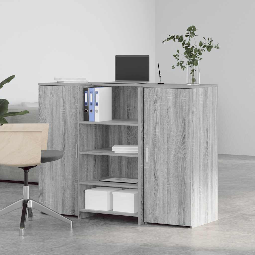 Banco Reception Grigio Sonoma 135x50x103,5 cm Legno Multistrato - homemem39