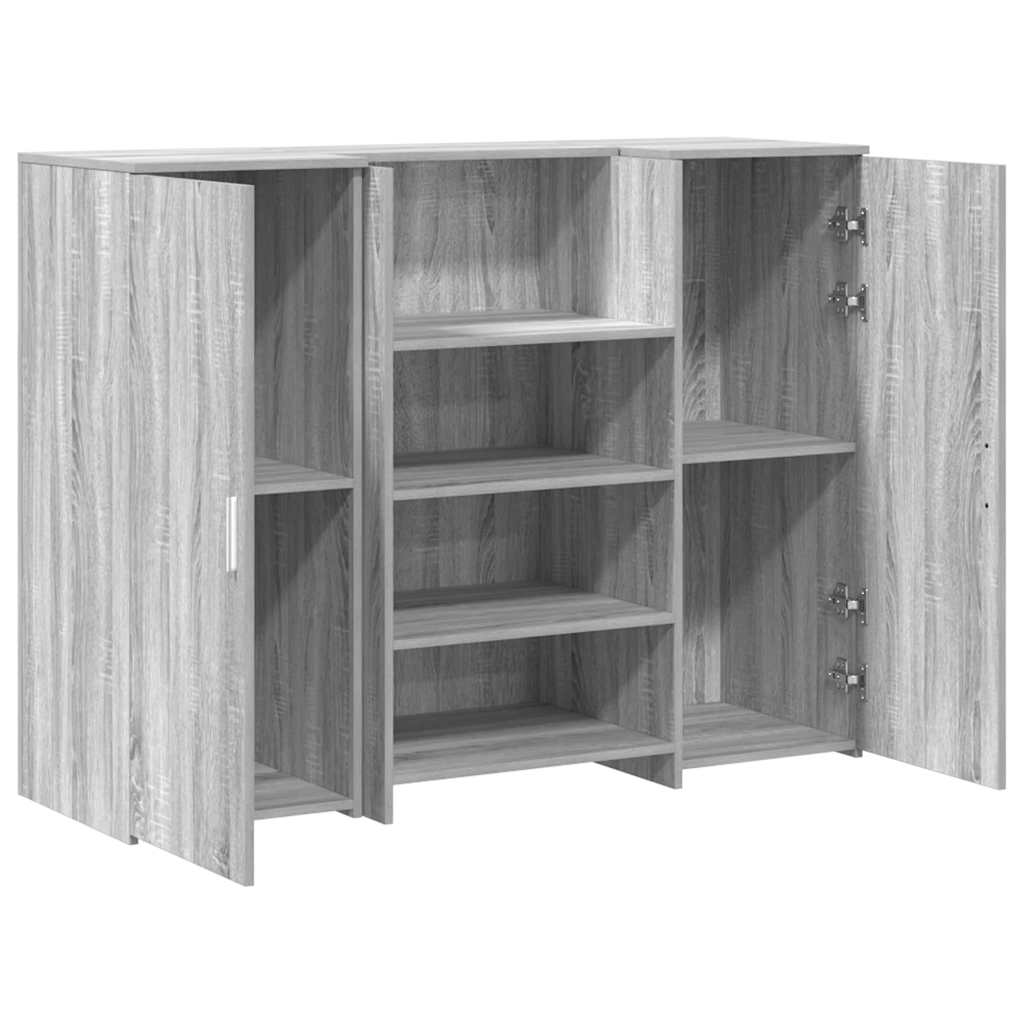 Banco Reception Grigio Sonoma 135x50x103,5 cm Legno Multistrato - homemem39