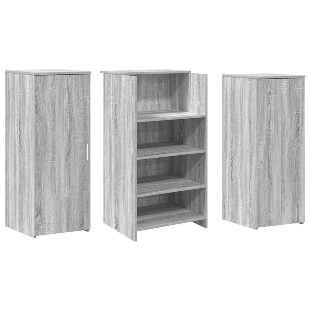 Banco Reception Grigio Sonoma 135x50x103,5 cm Legno Multistrato - homemem39