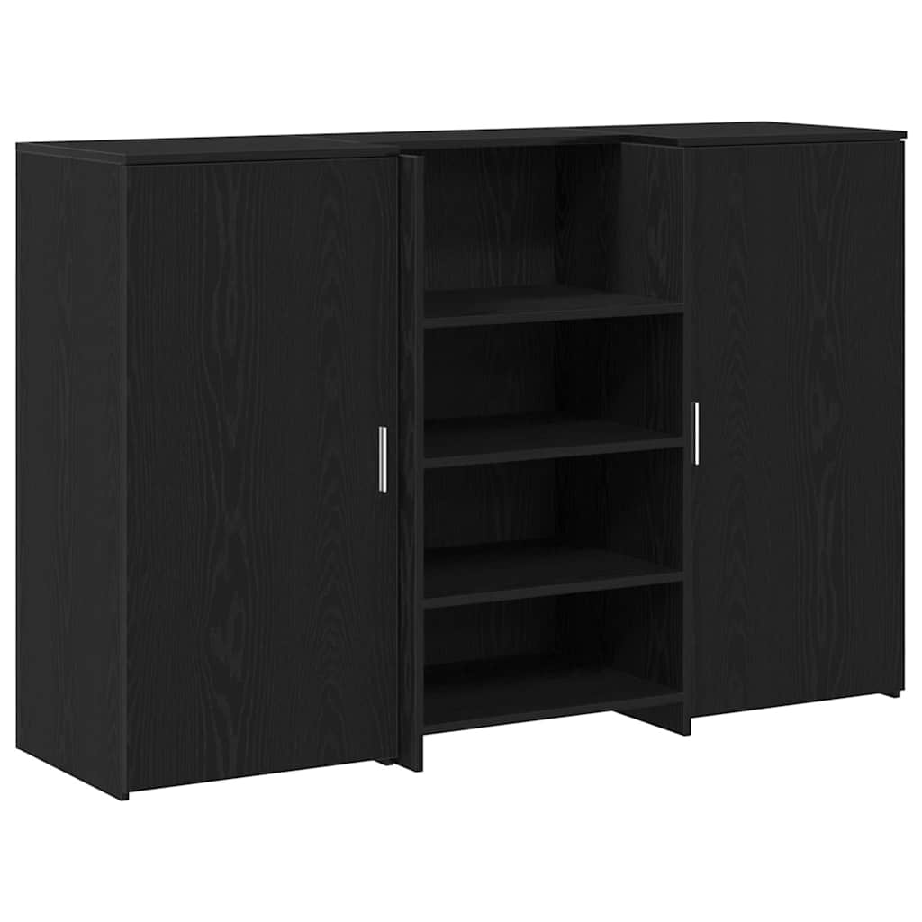 Banco Reception Rovere Nero 155x50x103,5 cm Legno Multistrato | homemem39