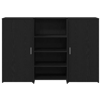 Banco Reception Rovere Nero 155x50x103,5 cm Legno Multistrato | homemem39