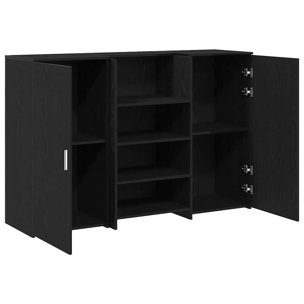 Banco Reception Rovere Nero 155x50x103,5 cm Legno Multistrato | homemem39
