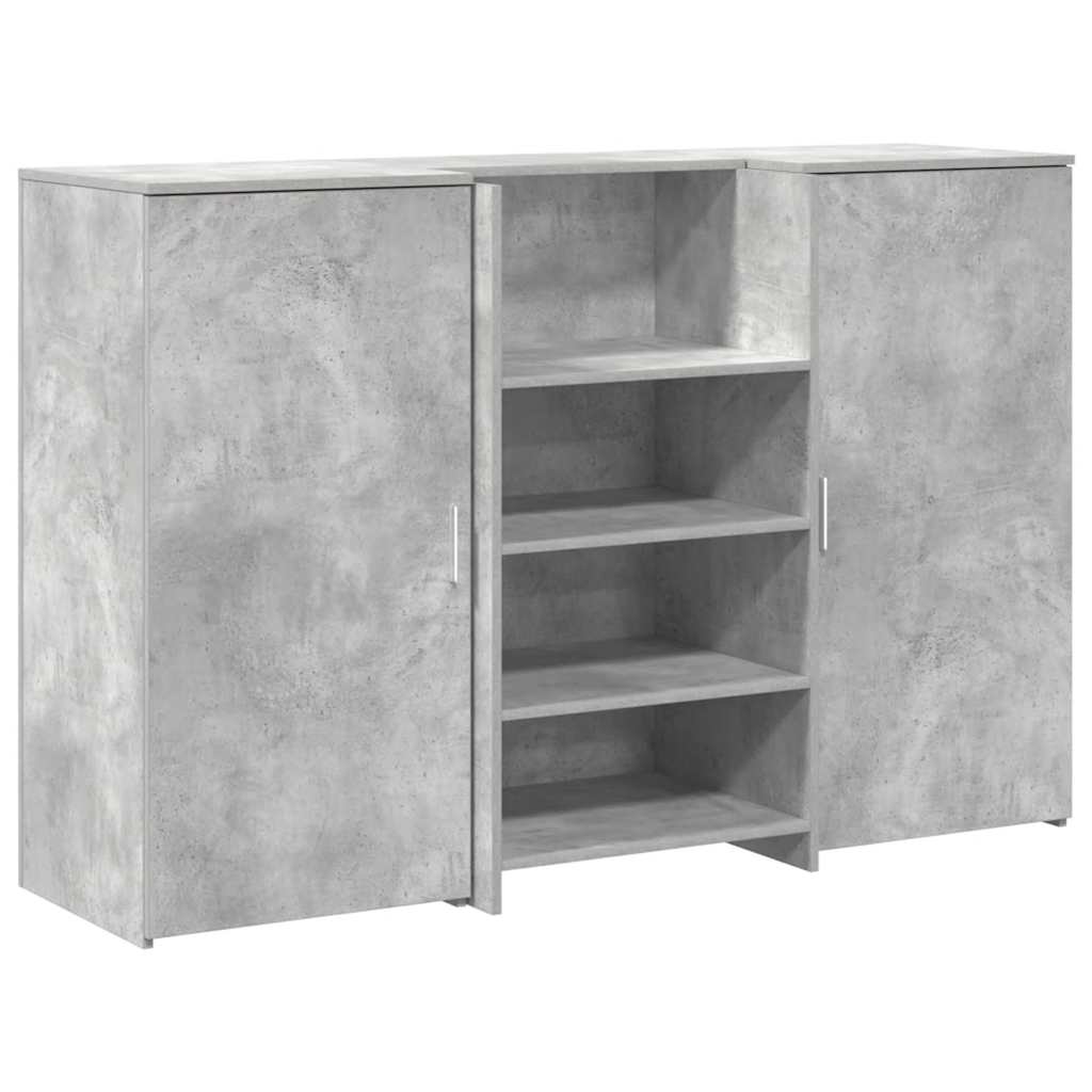 Banco Reception Grigio Cemento 155x50x103,5cm Legno Multistrato - homemem39