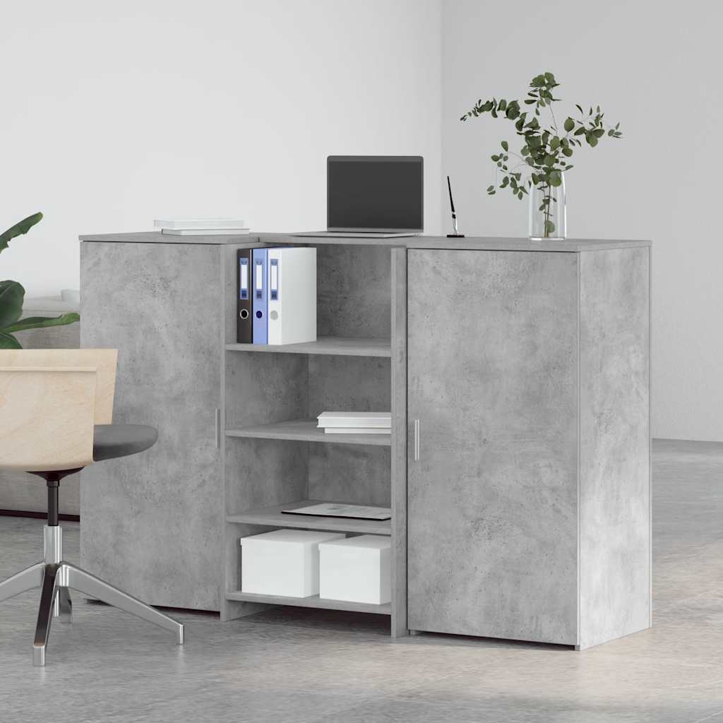 Banco Reception Grigio Cemento 155x50x103,5cm Legno Multistrato - homemem39