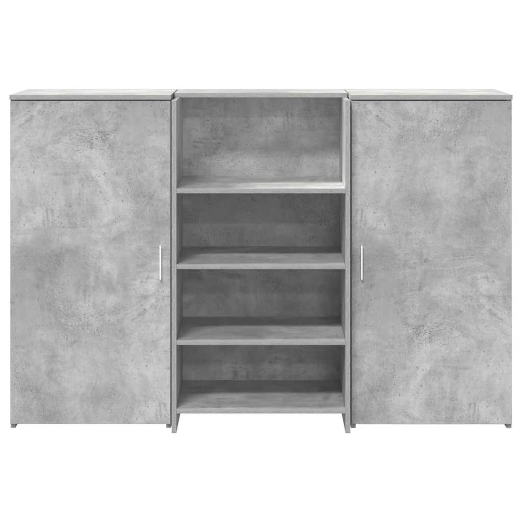 Banco Reception Grigio Cemento 155x50x103,5cm Legno Multistrato - homemem39