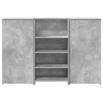 Banco Reception Grigio Cemento 155x50x103,5cm Legno Multistrato - homemem39