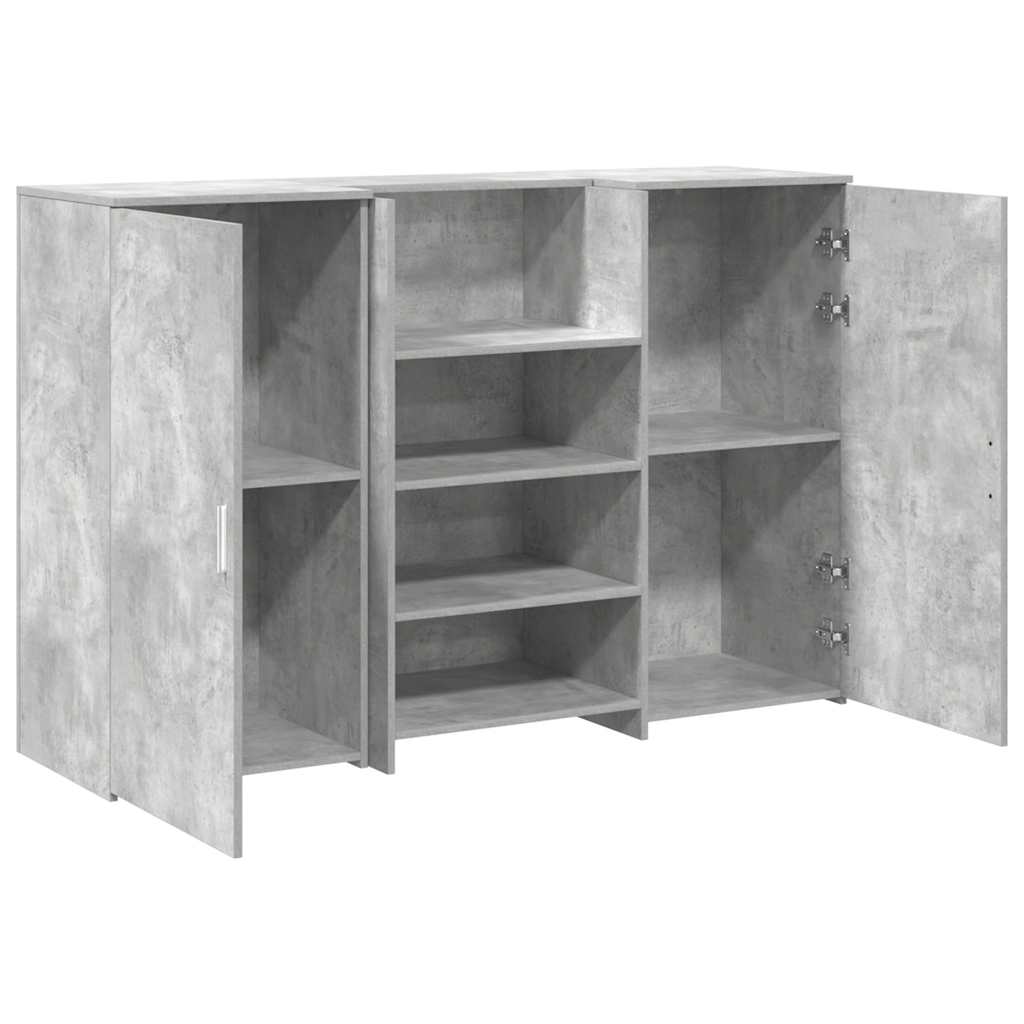 Banco Reception Grigio Cemento 155x50x103,5cm Legno Multistrato - homemem39