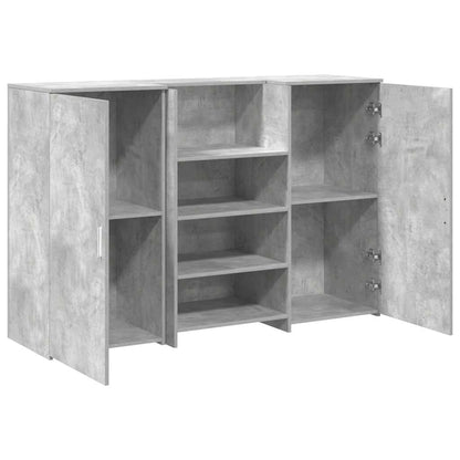 Banco Reception Grigio Cemento 155x50x103,5cm Legno Multistrato - homemem39