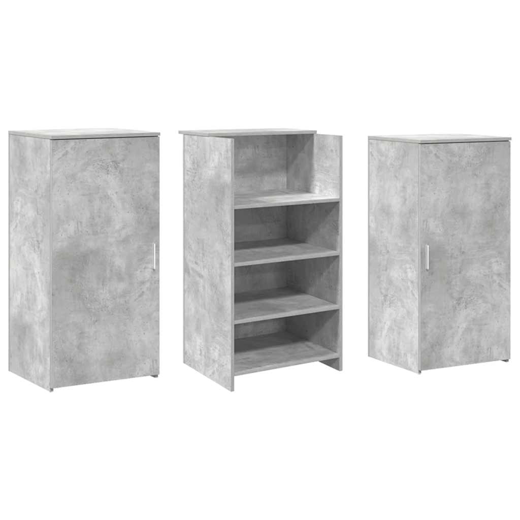 Banco Reception Grigio Cemento 155x50x103,5cm Legno Multistrato - homemem39