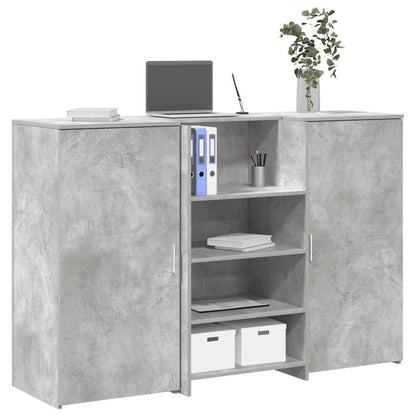 Banco Reception Grigio Cemento 155x50x103,5cm Legno Multistrato - homemem39