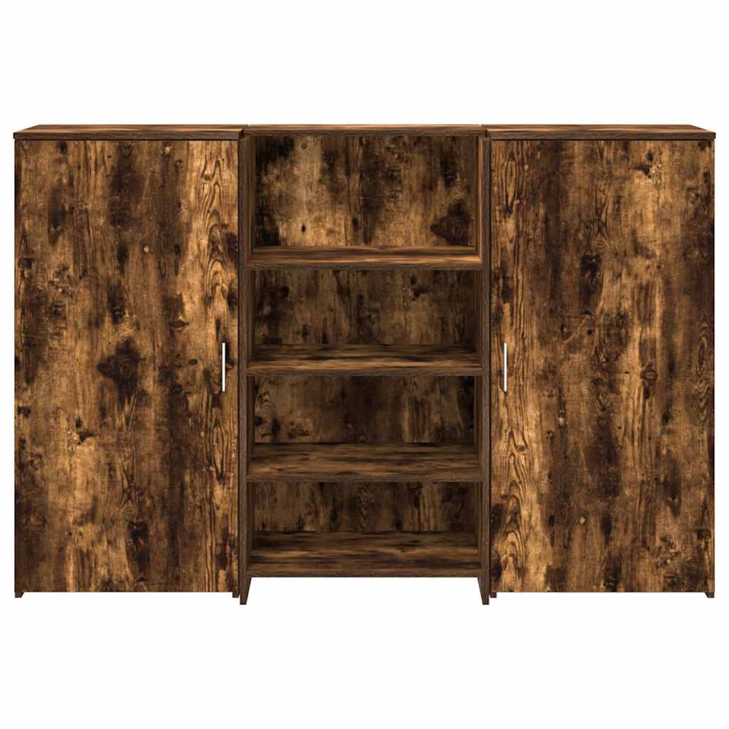 Banco Reception Rovere Fumo 155x50x103,5cm in Legno Multistrato - homemem39