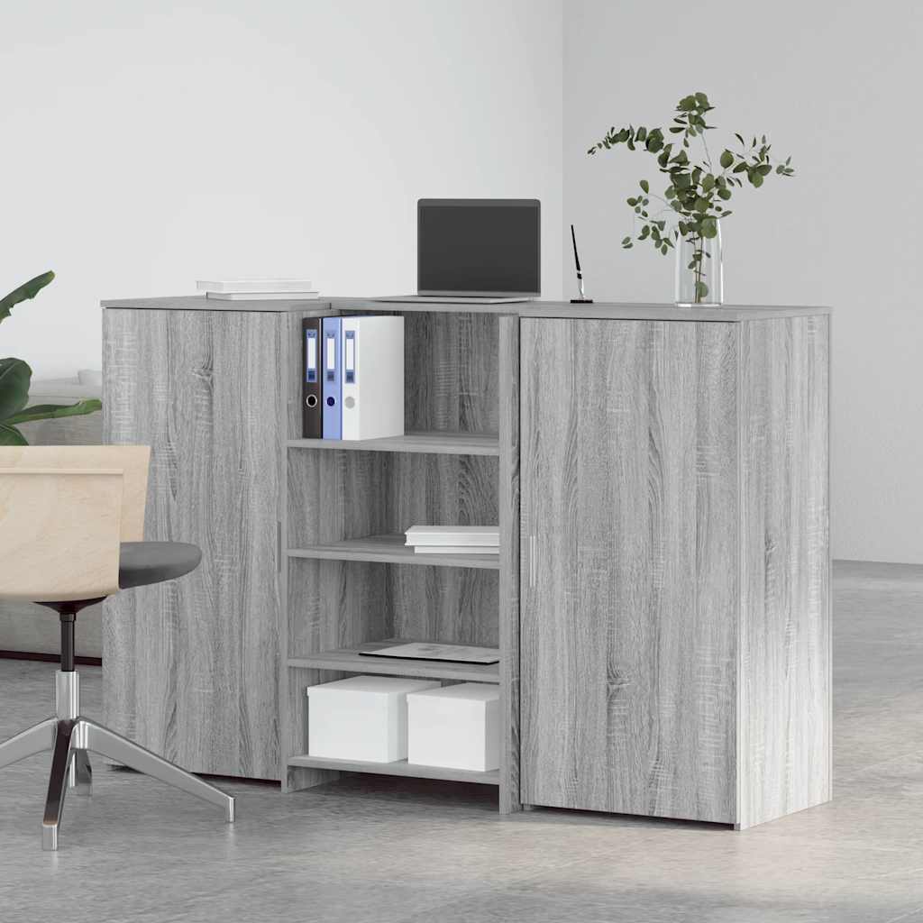 Banco Reception Grigio Sonoma 155x50x103,5 cm Legno Multistrato - homemem39