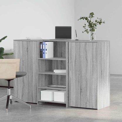 Banco Reception Grigio Sonoma 155x50x103,5 cm Legno Multistrato - homemem39