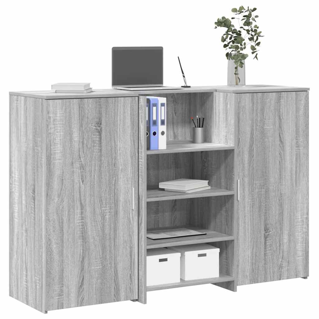 Banco Reception Grigio Sonoma 155x50x103,5 cm Legno Multistrato - homemem39