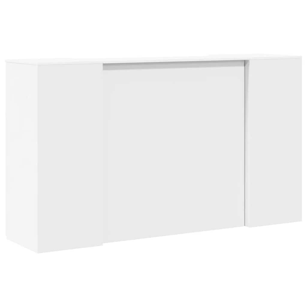 Scrivania per Reception Bianca 180x50x103,5 cm in Legno Massello