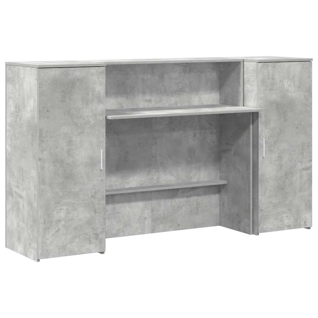 Banco Reception Grigio Cemento 180x50x103,5cm Legno Multistrato | homemem39