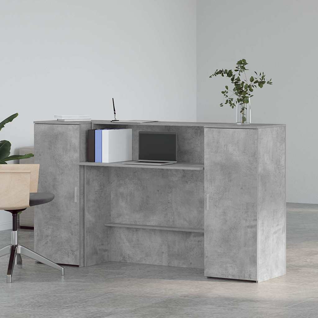 Banco Reception Grigio Cemento 180x50x103,5cm Legno Multistrato | homemem39