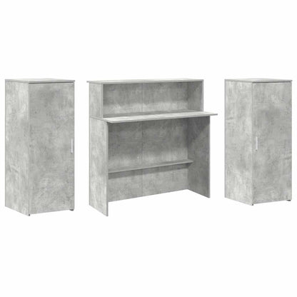 Banco Reception Grigio Cemento 180x50x103,5cm Legno Multistrato | homemem39