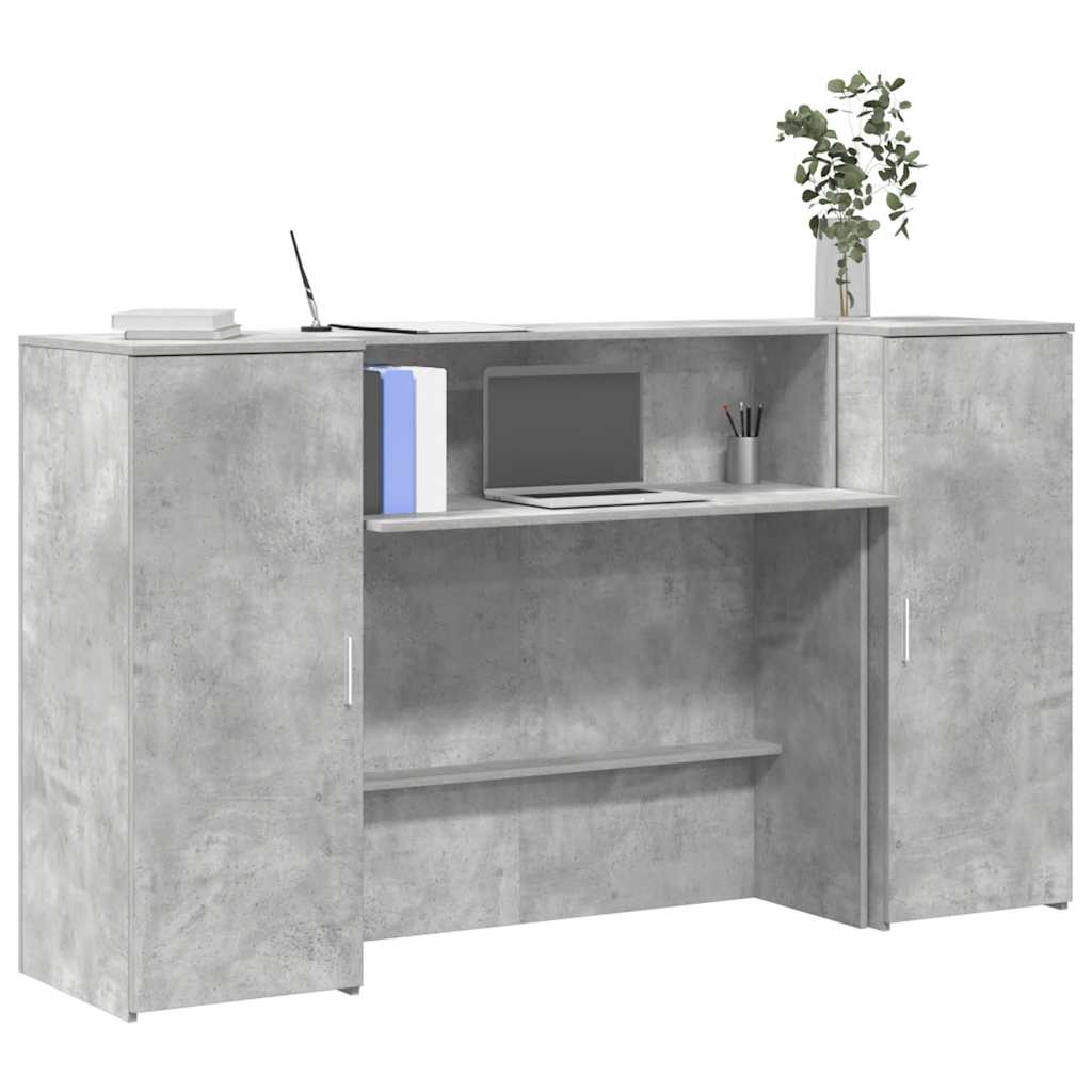 Banco Reception Grigio Cemento 180x50x103,5cm Legno Multistrato | homemem39