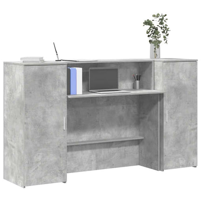 Banco Reception Grigio Cemento 180x50x103,5cm Legno Multistrato | homemem39
