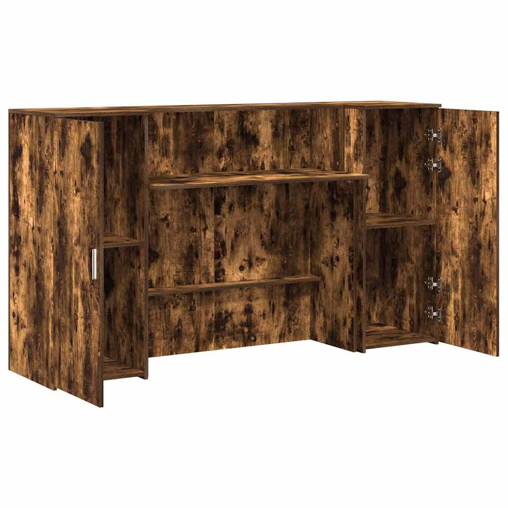 Banco Reception Rovere Fumo 180x50x103,5cm in Legno Multistrato
