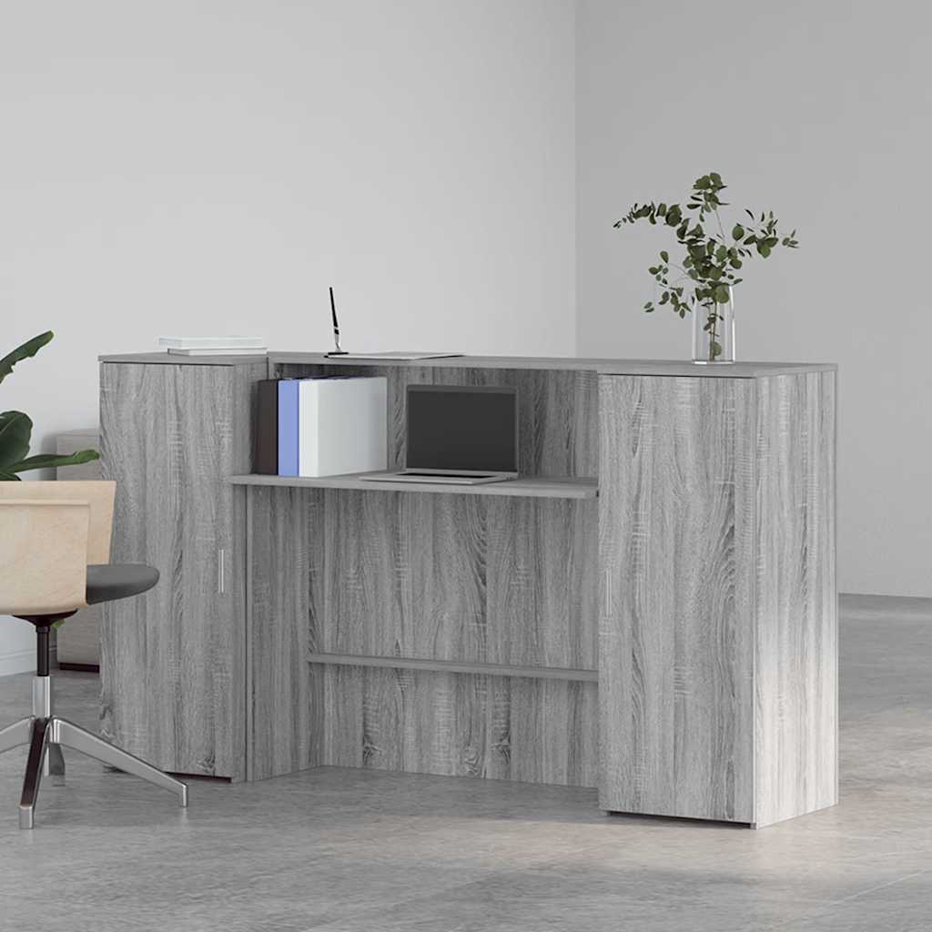 Banco Reception Grigio Sonoma 180x50x103,5 cm Legno Multistrato
