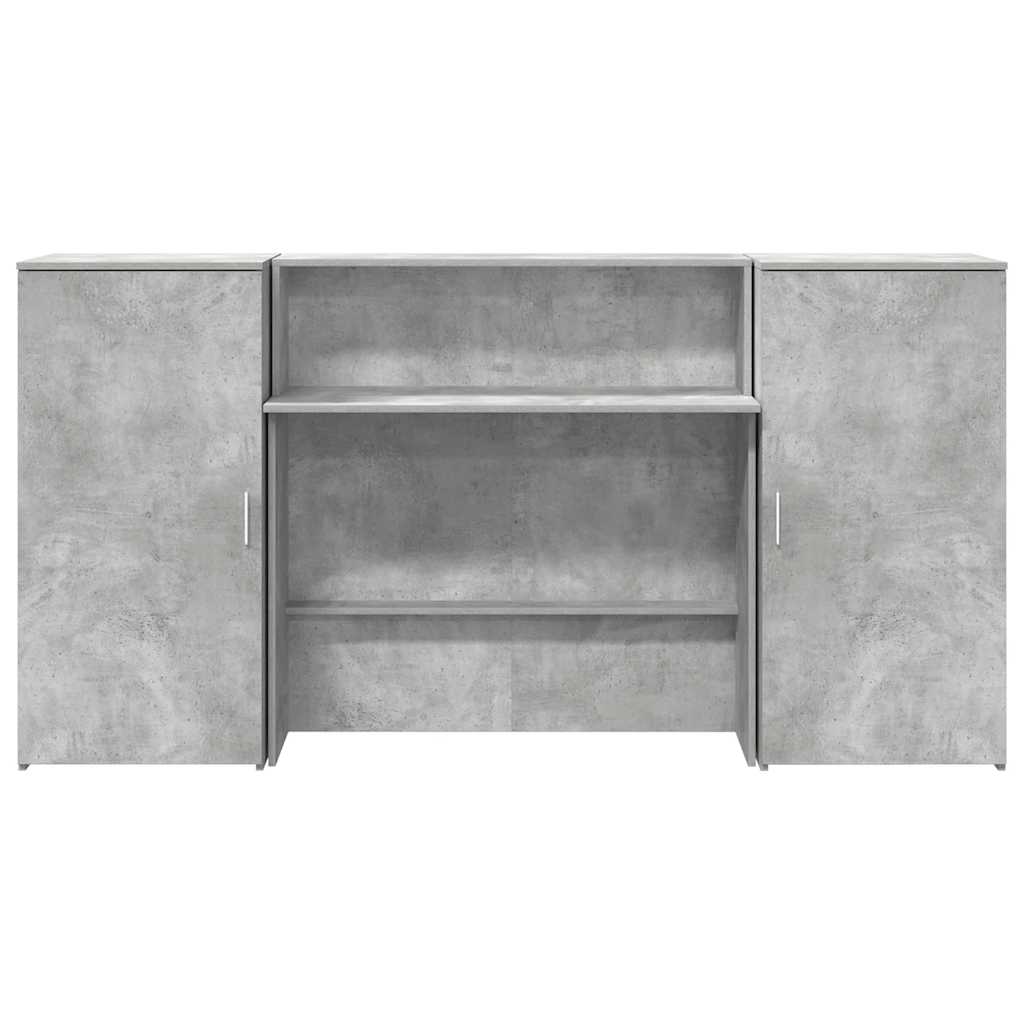 Banco Reception Grigio Cemento 200x50x103,5cm Legno Multistrato