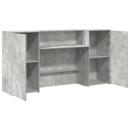 Banco Reception Grigio Cemento 200x50x103,5cm Legno Multistrato
