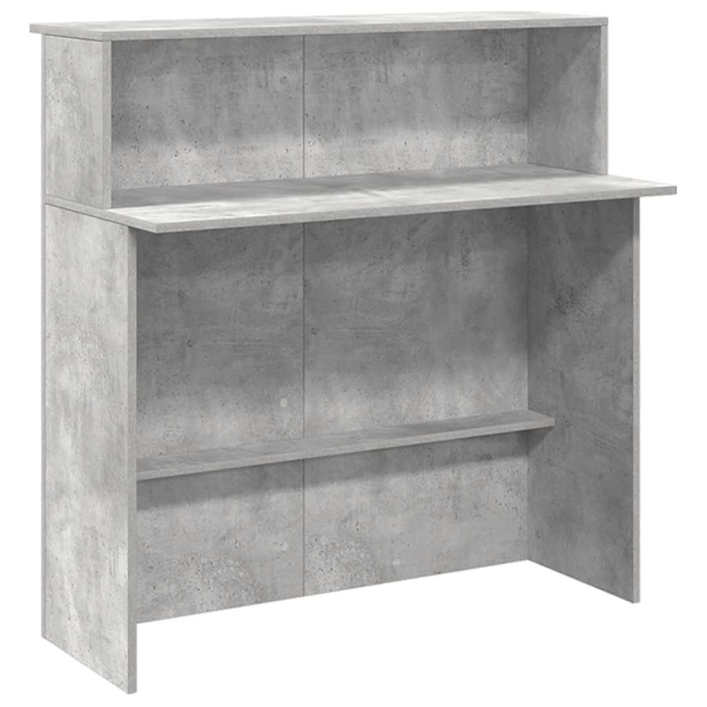 Banco Reception Grigio Cemento 200x50x103,5cm Legno Multistrato