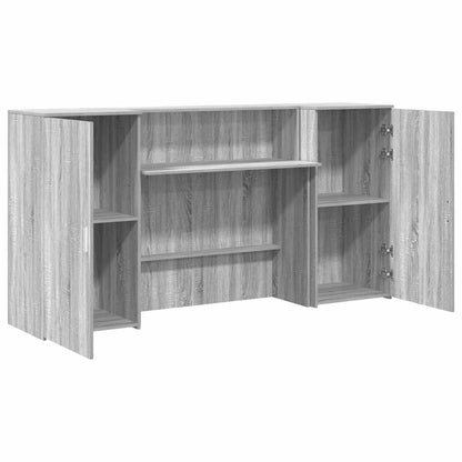Banco Reception Grigio Sonoma 200x50x103,5 cm Legno Multistrato
