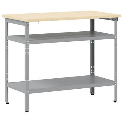 Piano di lavoro con lo scaffale Grigio 100 x 55 x 85 cm