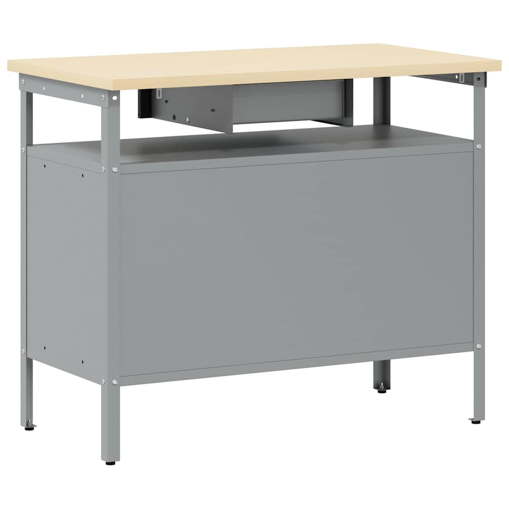 Banco da lavoro con cassetto Nero e Grigio 100 x 55 x 85 cm - homemem39