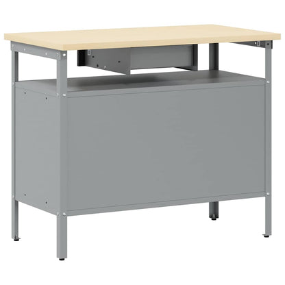 Banco da lavoro con cassetto Nero e Grigio 100 x 55 x 85 cm - homemem39
