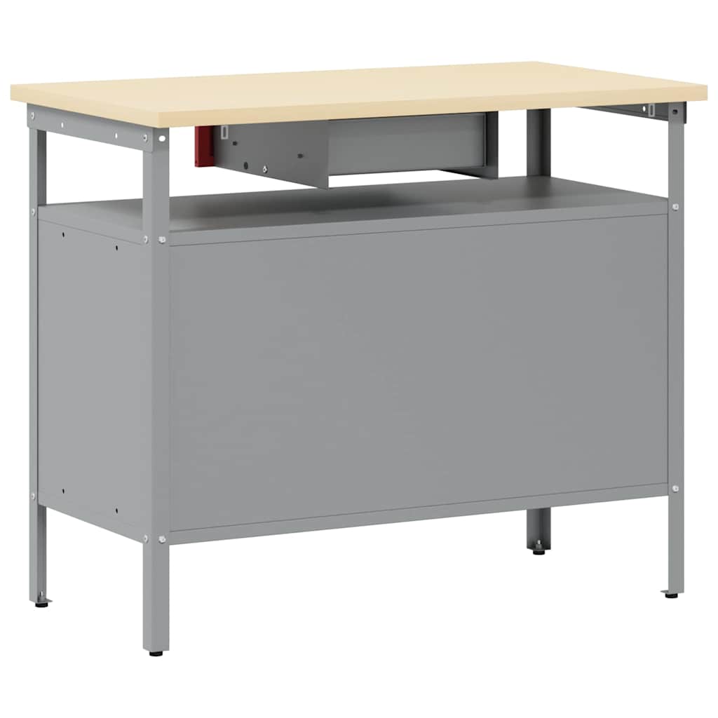 Banco da lavoro con cassetto Rosso e Grigio 100 x 55 x 85 cm