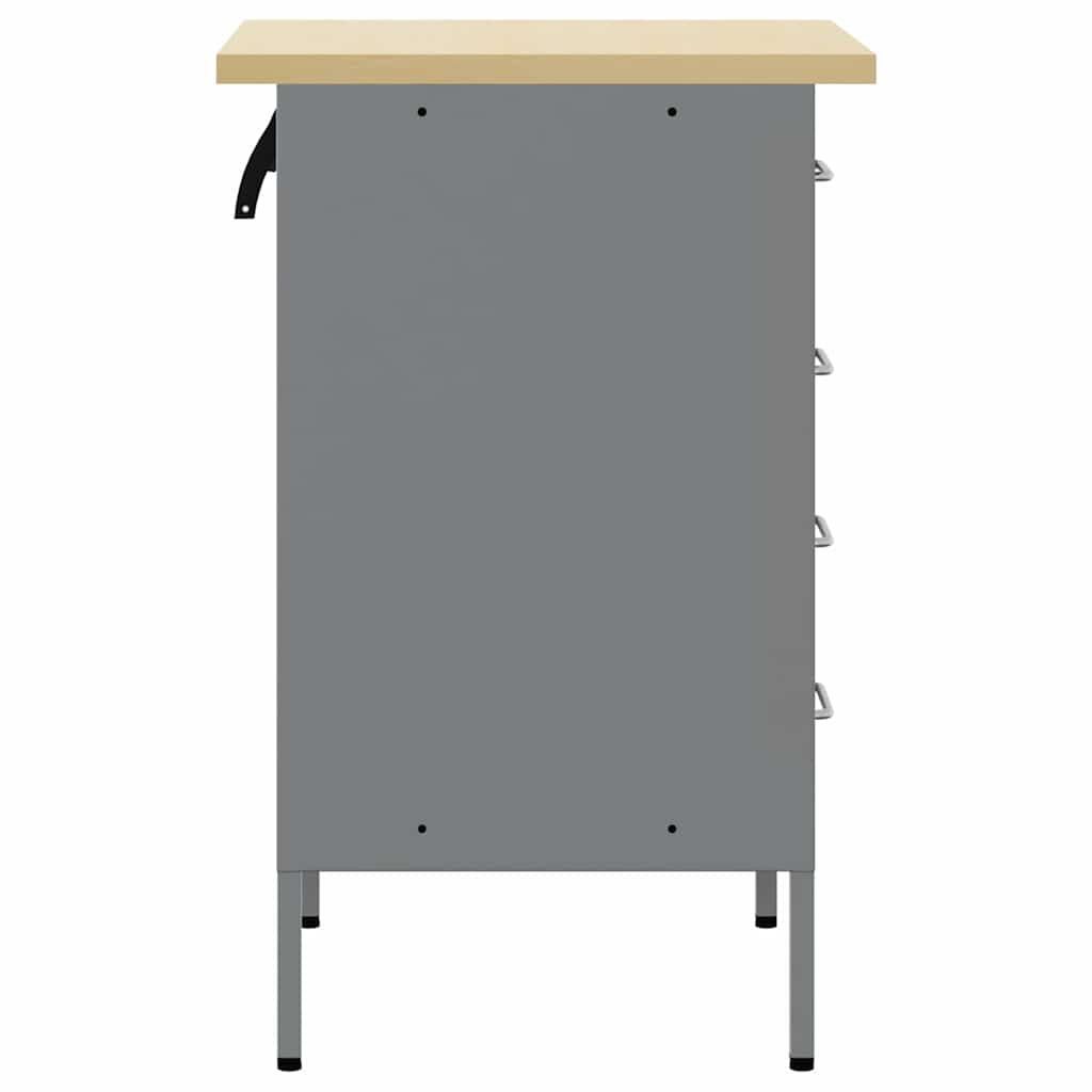 Banco da lavoro con cassetto Nero e Grigio 50 x 55 x 85 cm