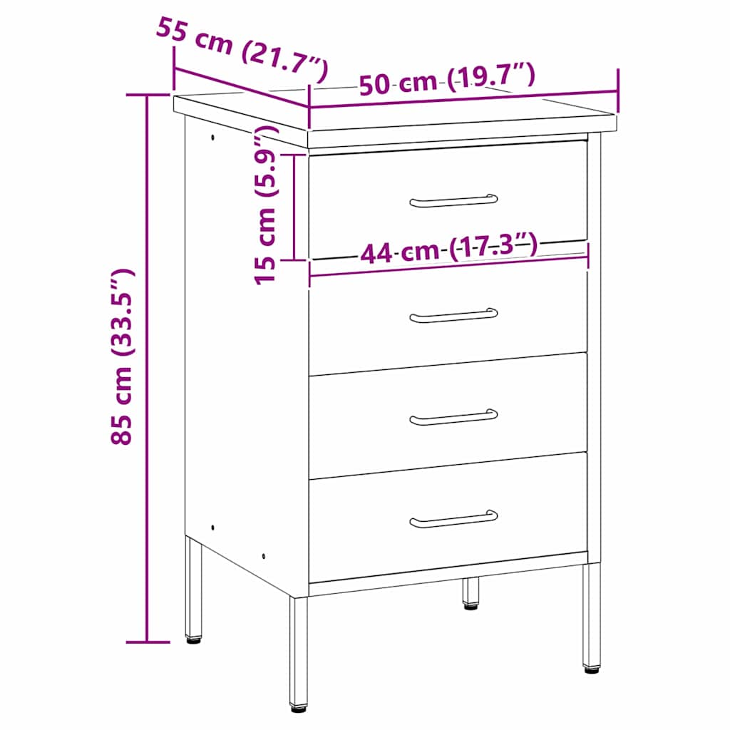 Banco da lavoro con cassetto Nero e Grigio 50 x 55 x 85 cm | homemem39